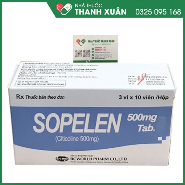 Sopelen 500mg Tab - Điều trị các rối loạn ý thức do chấn thương đầu hoặc sau phẫu thuật não